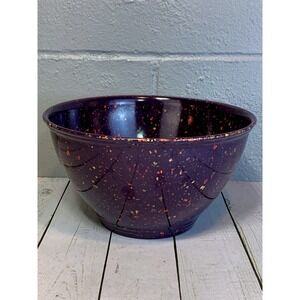Rachael Ray Purple Confetti Splatter Melamine Mixing Serving Bowl 10 Inch Round
